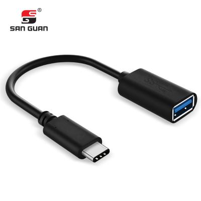 Type-C to USB3.0A/F PVC(black）